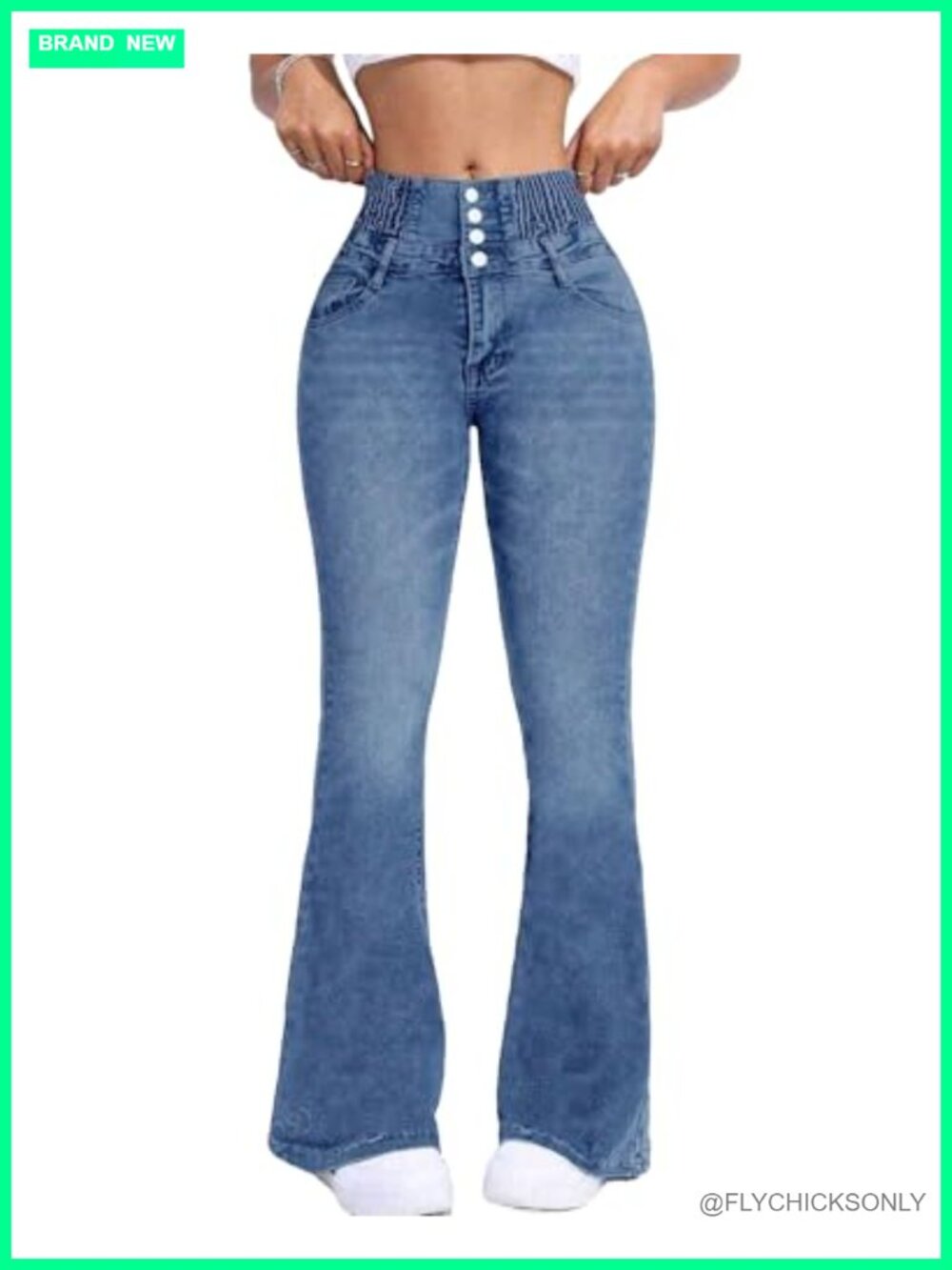 High Waisted Flare Jeans Wide Leg Bell Bottoms Denim Pants
